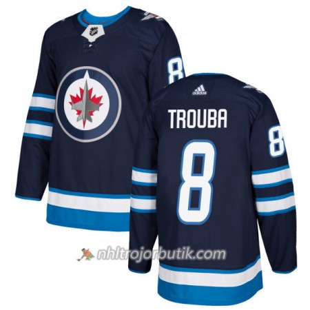 Män Ishockey Winnipeg Jets Tröja Jacob Trouba 8 Adidas 2017-2018 Marinblå Authentic